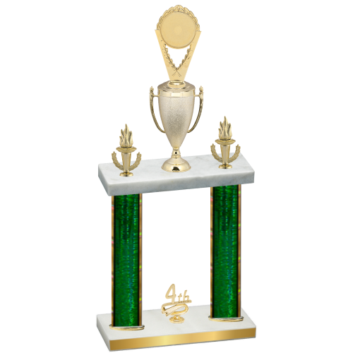 Double Green Glacier Fourth Place Insert Trophy