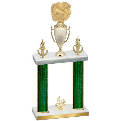Double Green Glacier Fourth Place Cheerleading Trophy