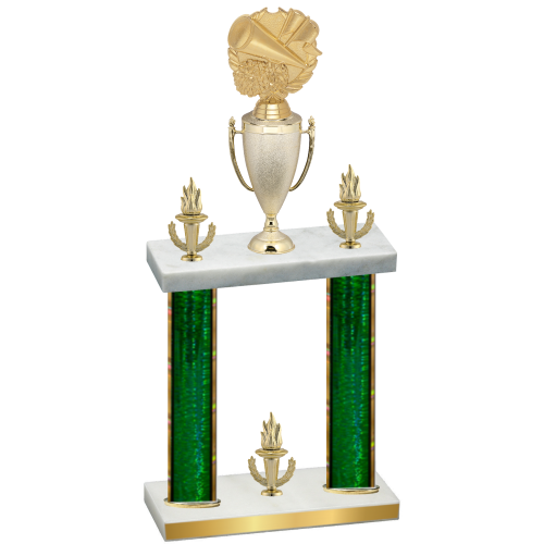Double Green Glacier Victory Cheerleading Trophy