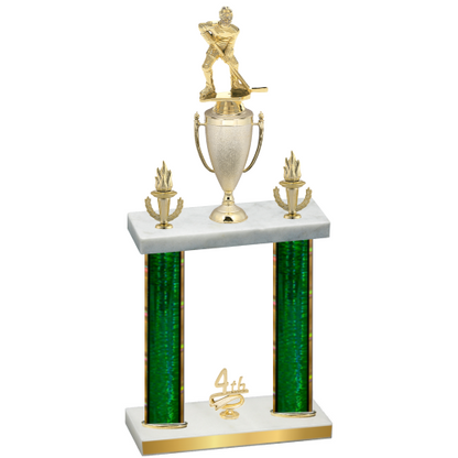 Double Green Glacier Fourth Place Hockey Trophy