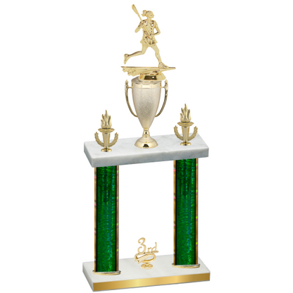 Double Green Glacier Third Place Lacrosse Trophy