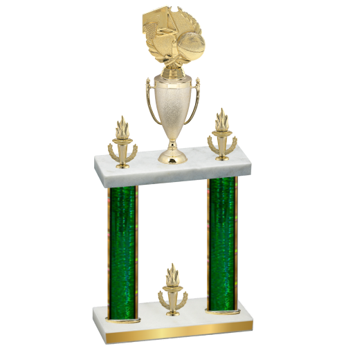 Double Green Glacier Victory Basketball Trophy