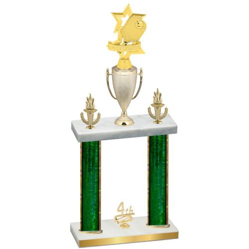 Double Green Glacier Fourth Place Pickleball Trophy
