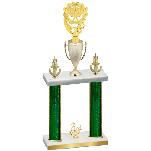 Double Green Glacier Third Place Pickleball Trophy