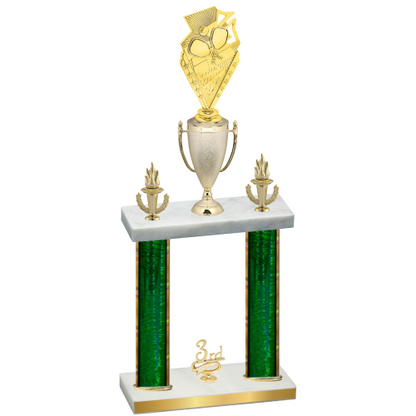 Double Green Glacier Third Place Pickleball Trophy