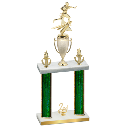 Double Green Glacier Second Place Flag Football Trophy