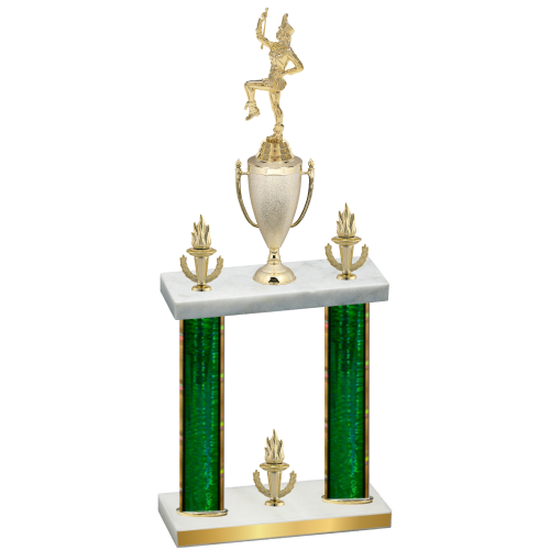 Double Green Glacier Victory Majorette Trophy