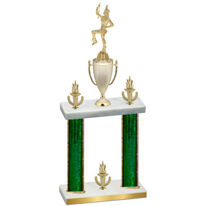 Double Green Glacier Victory Majorette Trophy