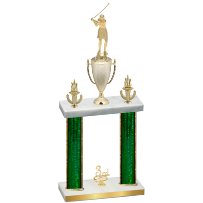 Double Green Glacier Third Place Golf Trophy