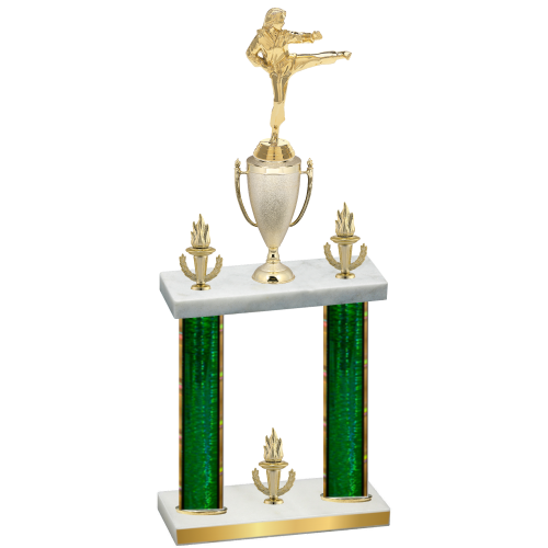 Double Green Glacier Victory Karate Trophy