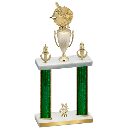 Double Green Glacier Year Baseball Trophy