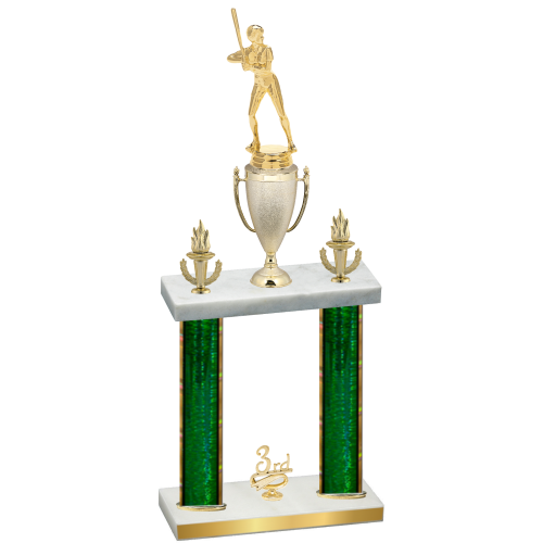 Double Green Glacier Third Place Softball Trophy