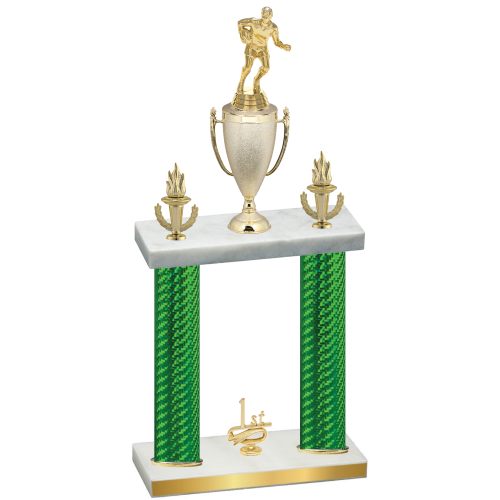 Double Green Carbon Fiber First Place Rugby Trophy