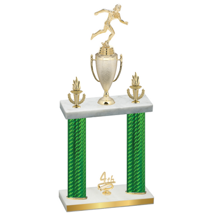 Double Green Carbon Fiber Fourth Place Running Trophy