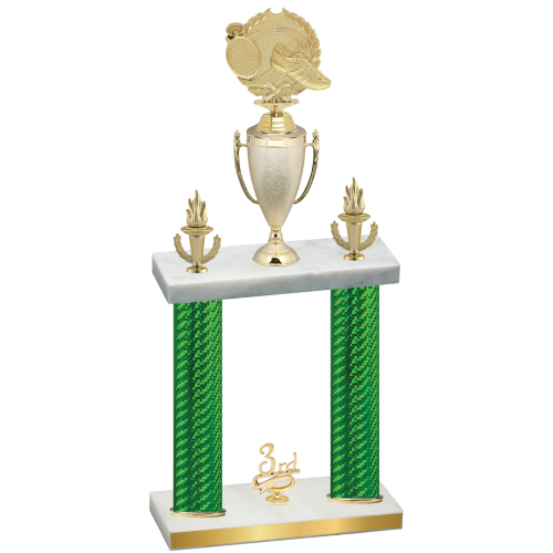 Double Green Carbon Fiber Third Place Running Trophy