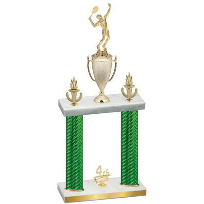 Double Green Carbon Fiber Fourth Place Tennis Trophy