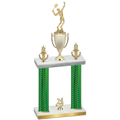 Double Green Carbon Fiber Year Tennis Trophy