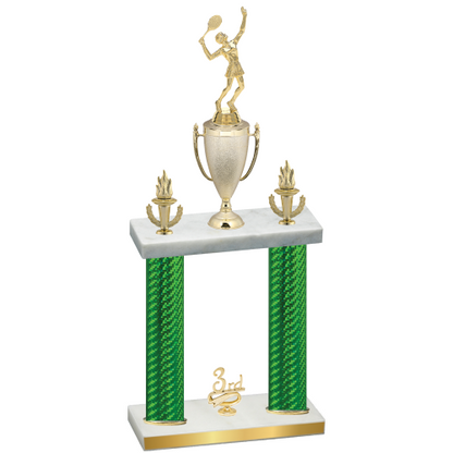 Double Green Carbon Fiber Third Place Tennis Trophy