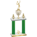 Double Green Carbon Fiber Fourth Place Tennis Trophy