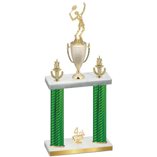 Double Green Carbon Fiber Fourth Place Tennis Trophy