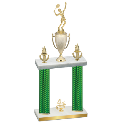 Double Green Carbon Fiber Fourth Place Tennis Trophy