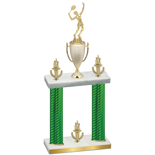Double Green Carbon Fiber Victory Tennis Trophy