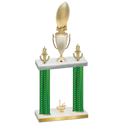Double Green Carbon Fiber First Place Football Trophy