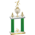 Double Green Carbon Fiber Third Place Bowling Trophy