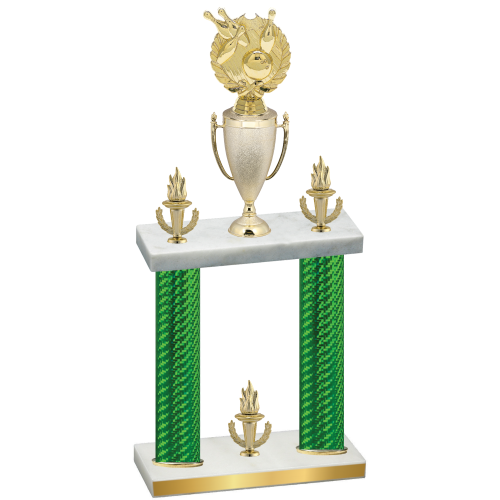 Double Green Carbon Fiber Victory Bowling Trophy