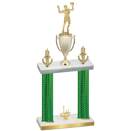 Double Green Carbon Fiber First Place Volleyball Trophy