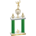 Double Green Carbon Fiber Fourth Place Volleyball Trophy