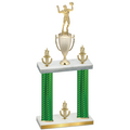 Double Green Carbon Fiber Victory Volleyball Trophy