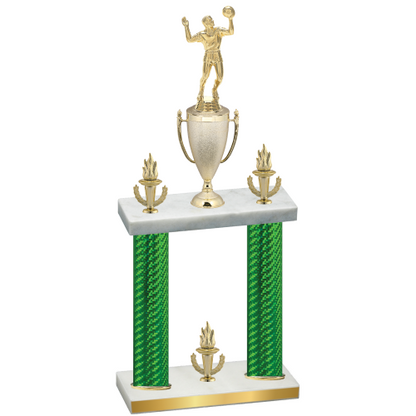 Double Green Carbon Fiber Victory Volleyball Trophy