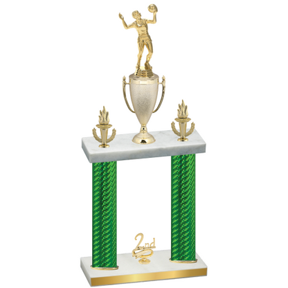 Double Green Carbon Fiber Second Place Volleyball Trophy