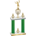 Double Green Carbon Fiber Victory Volleyball Trophy