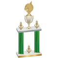Double Green Carbon Fiber Victory Volleyball Trophy