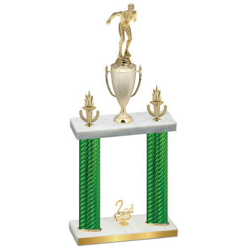 Double Green Carbon Fiber Second Place Swimming Trophy