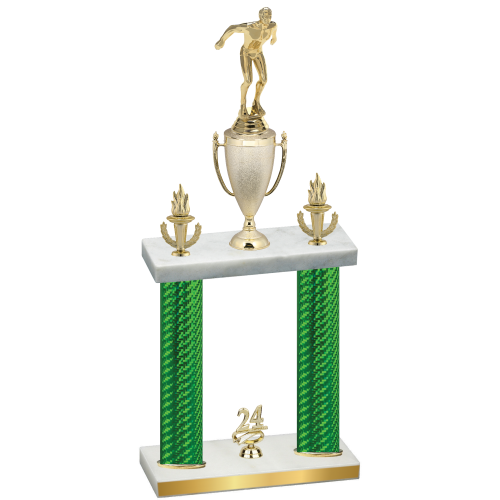 Double Green Carbon Fiber Year Swimming Trophy