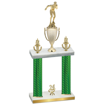 Double Green Carbon Fiber Year Swimming Trophy