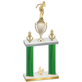 Double Green Carbon Fiber Fourth Place Tennis Trophy