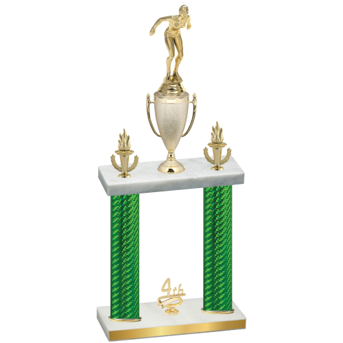 Double Green Carbon Fiber Fourth Place Tennis Trophy