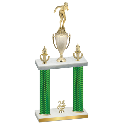 Double Green Carbon Fiber Year Tennis Trophy