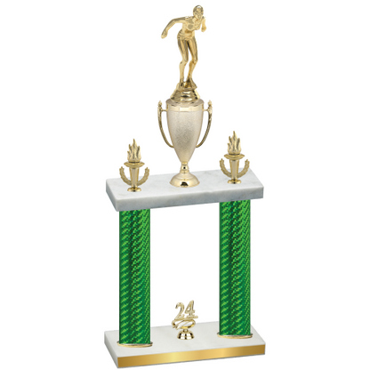 Double Green Carbon Fiber Year Tennis Trophy