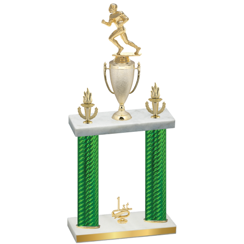 Double Green Carbon Fiber First Place Football Trophy