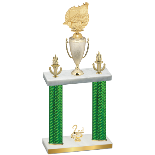 Double Green Carbon Fiber Second Place Swimming Trophy