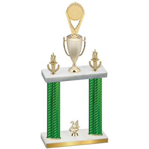 Double Green Carbon Fiber Year Insert Trophy