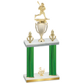 Double Green Carbon Fiber Third Place Lacrosse Trophy