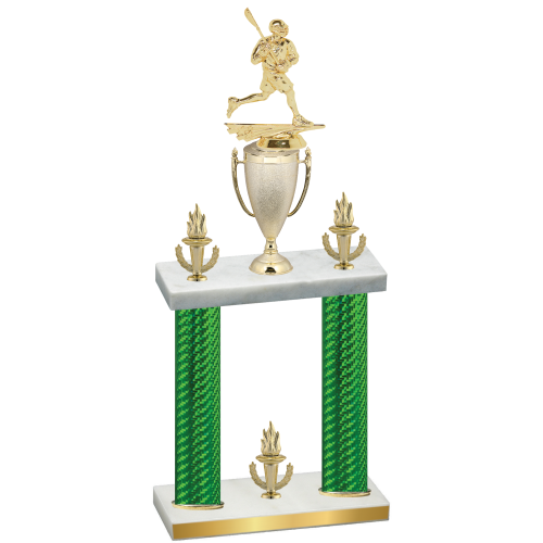 Double Green Carbon Fiber Victory Lacrosse Trophy