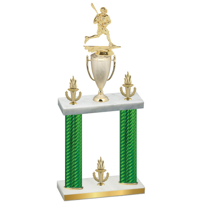 Double Green Carbon Fiber Victory Lacrosse Trophy