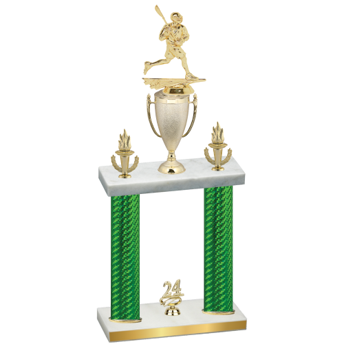 Double Green Carbon Fiber Year Lacrosse Trophy